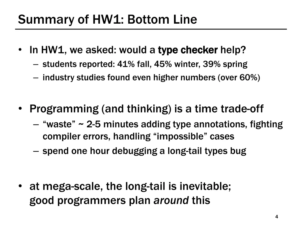 summary of hw1 bottom line