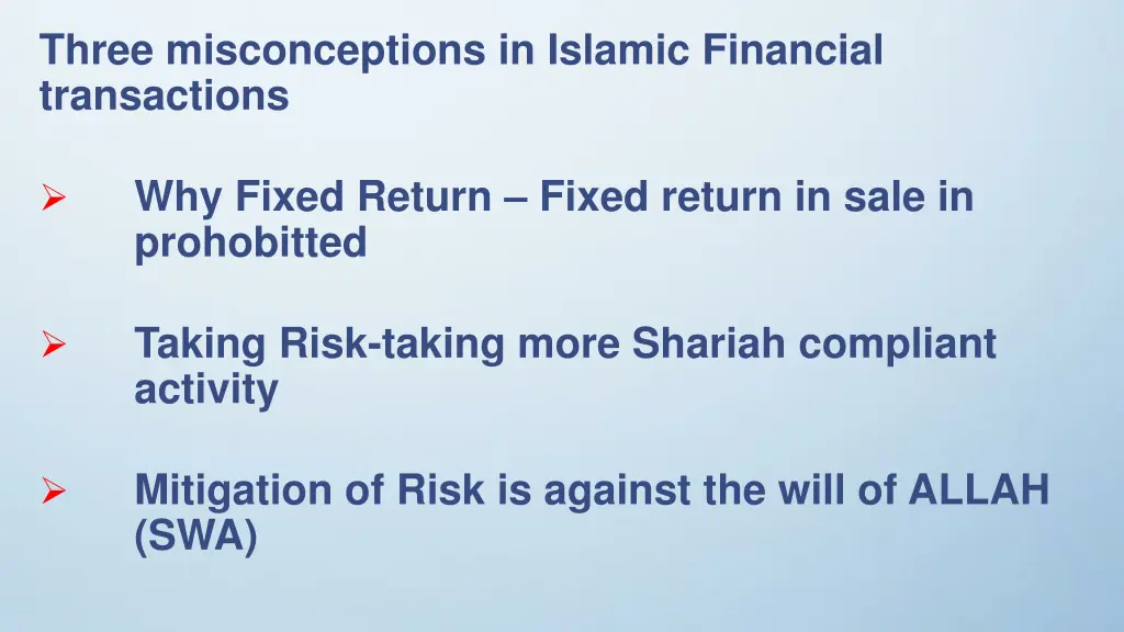 three misconceptions in islamic financial