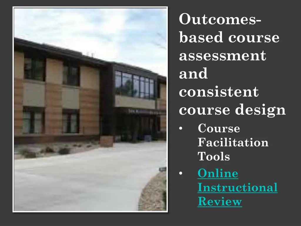 outcomes based course assessment and consistent