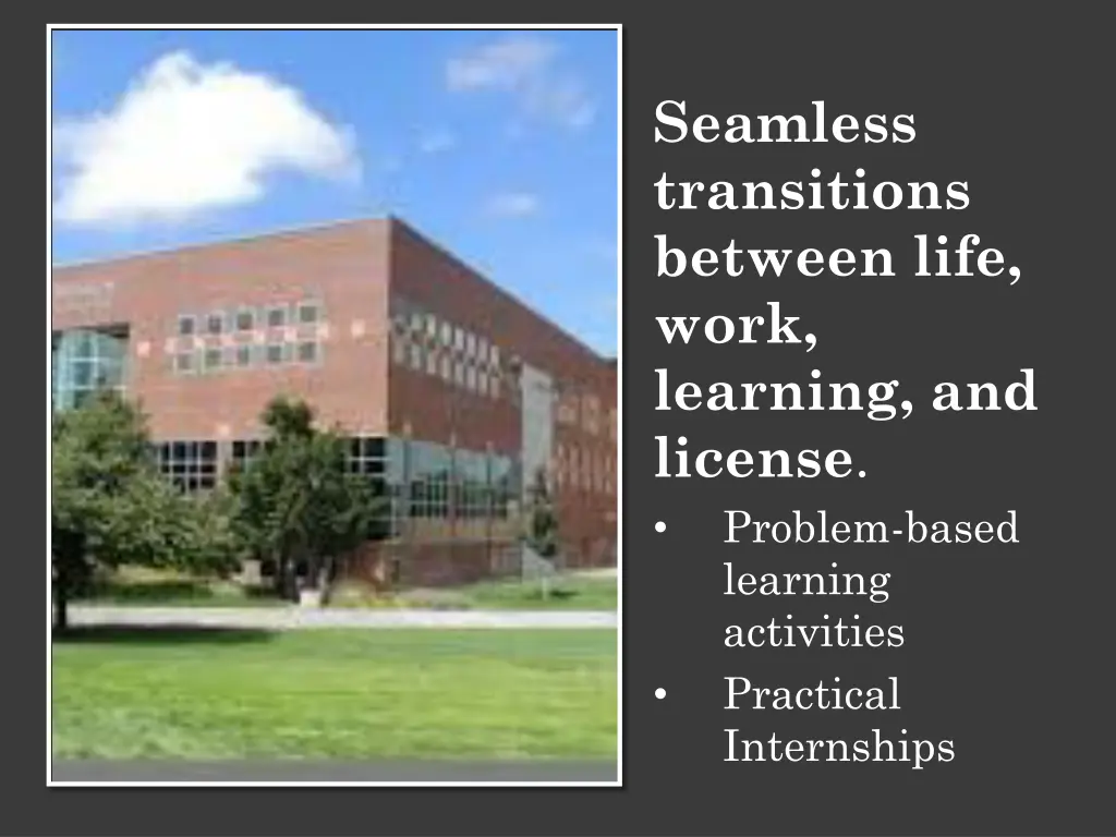 seamless transitions between life work learning
