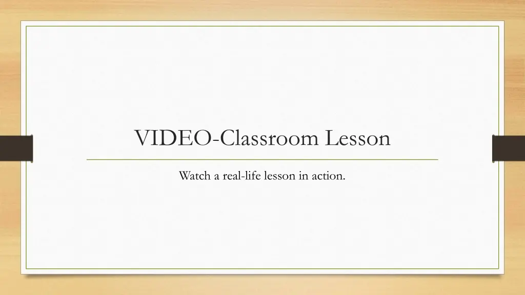video classroom lesson