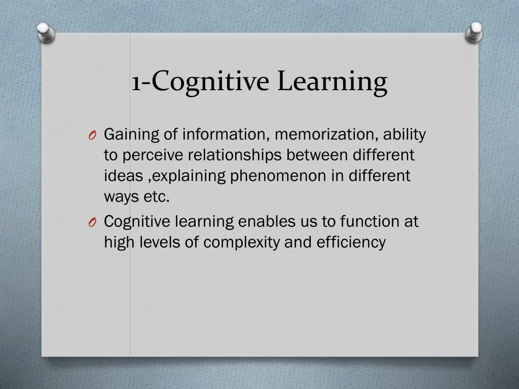 1 cognitive learning