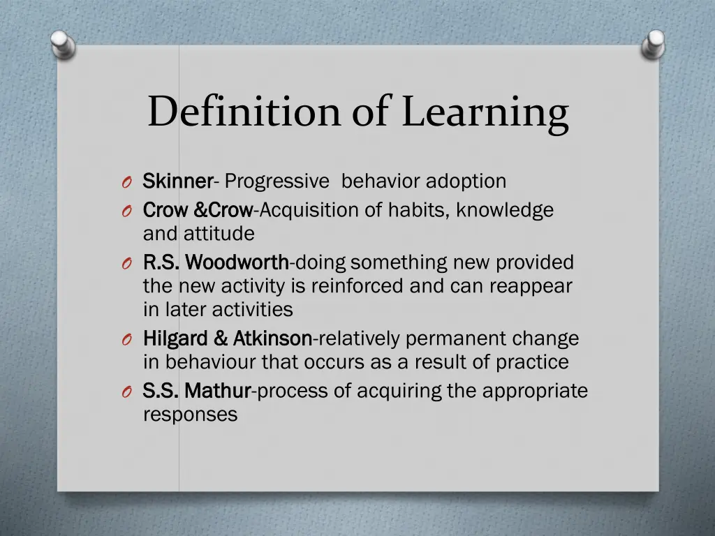 definition of learning