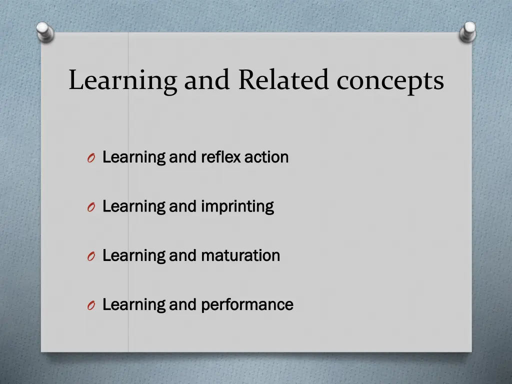 learning and related concepts