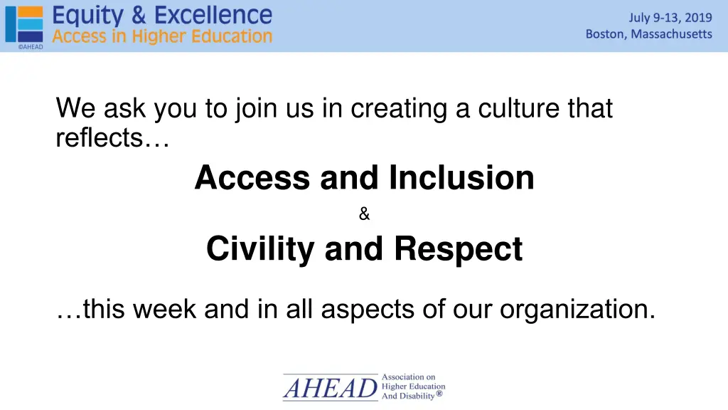 conference inclusion statement we ask you to join