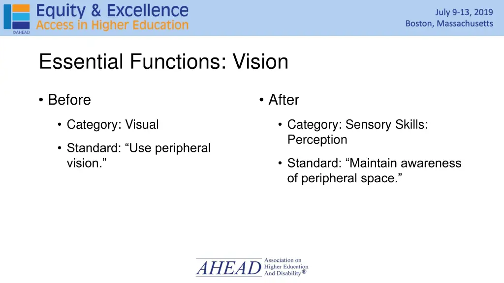 essential functions vision