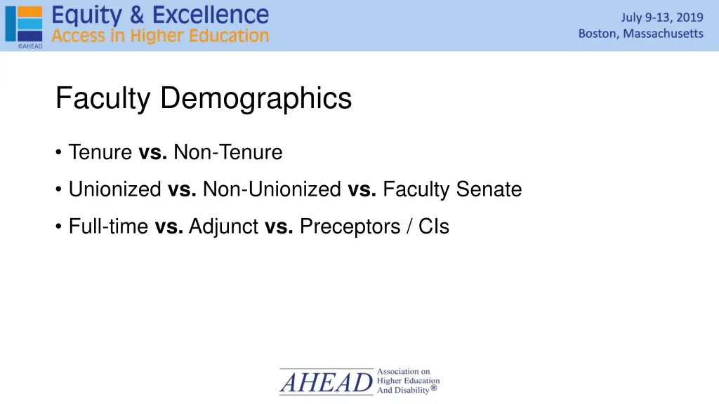 faculty demographics