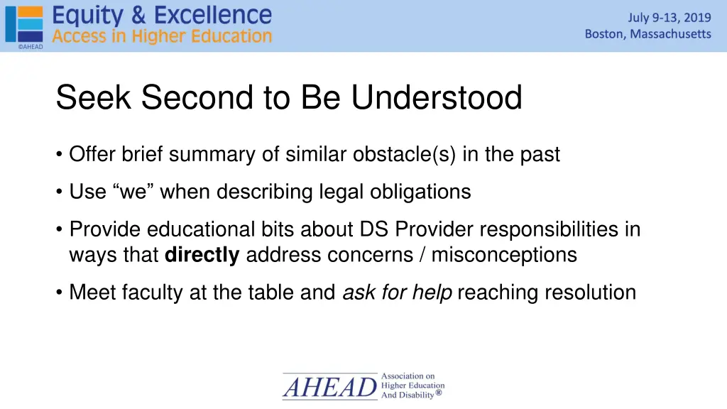 seek second to be understood