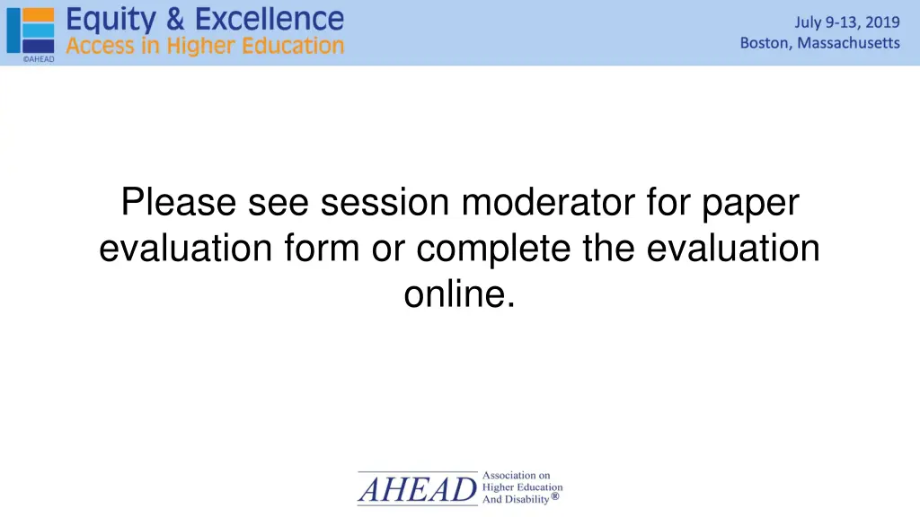 session evaluation
