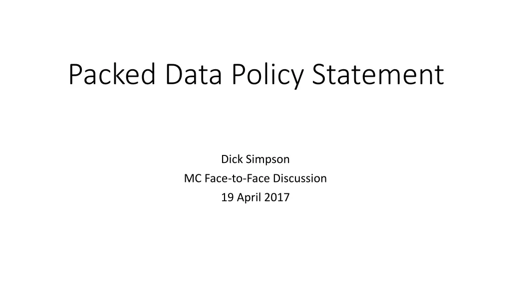 packed data policy statement