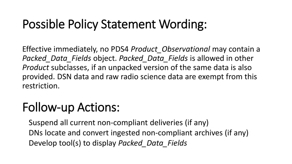 possible policy statement wording possible policy