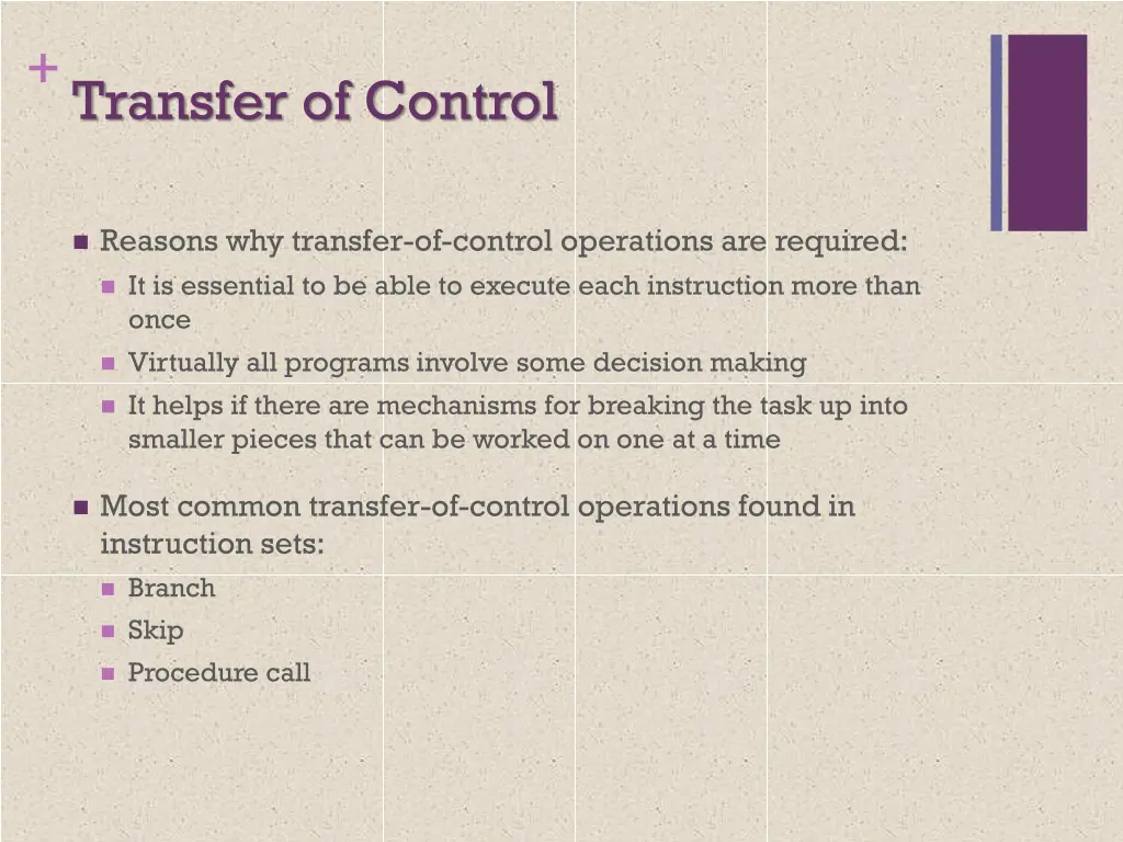 transfer of control