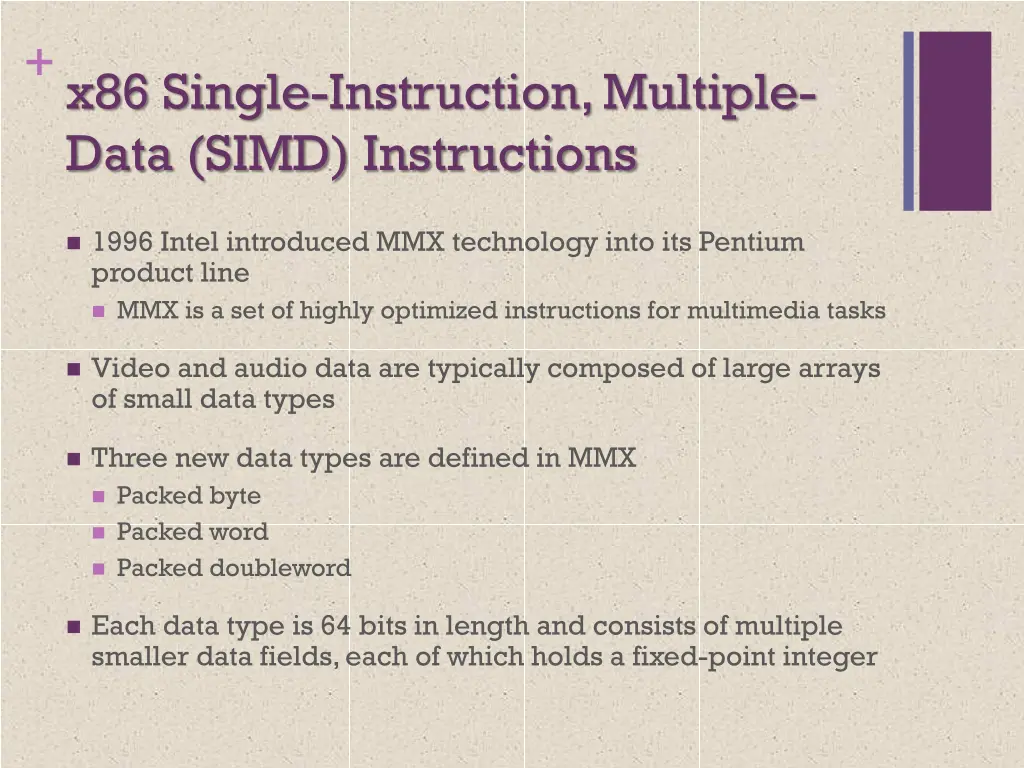 x86 single instruction multiple data simd