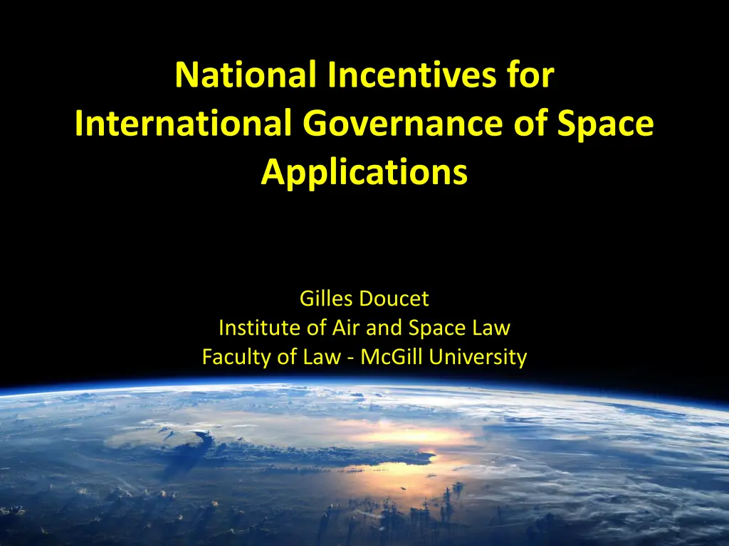 national incentives for international governance