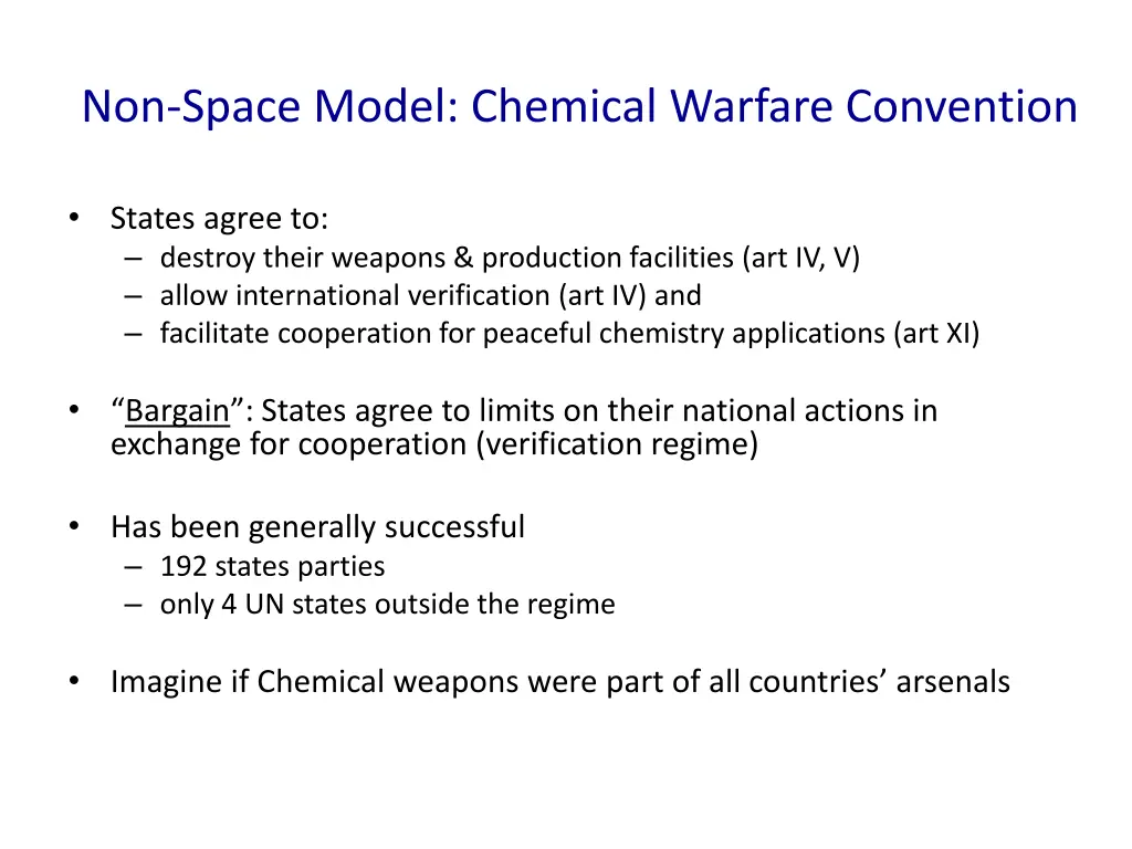 non space model chemical warfare convention