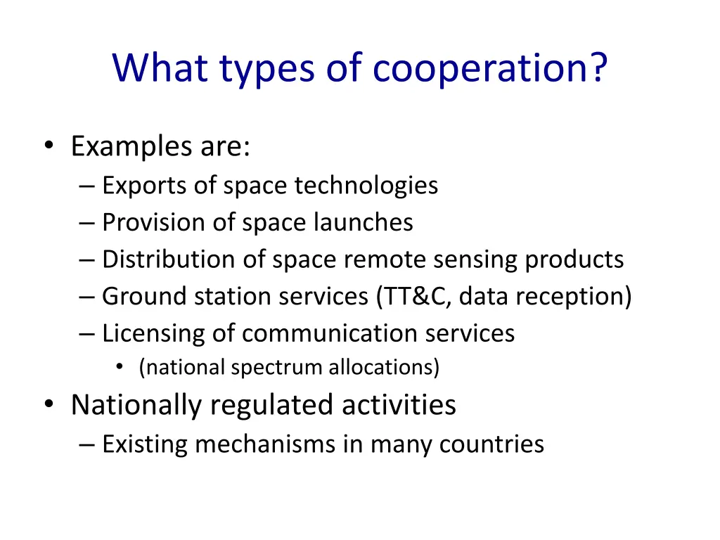 what types of cooperation