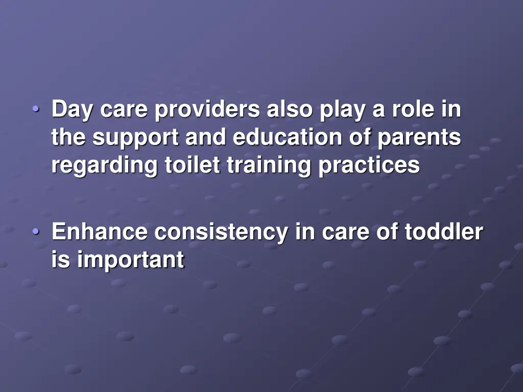 day care providers also play a role