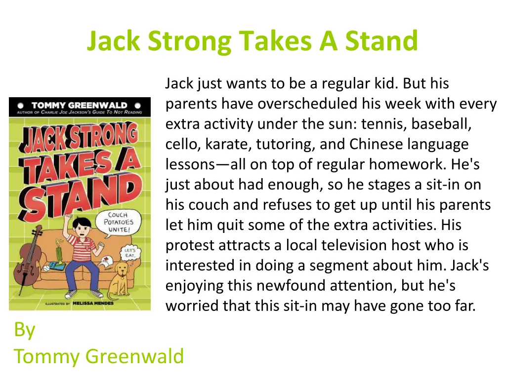 jack strong takes a stand