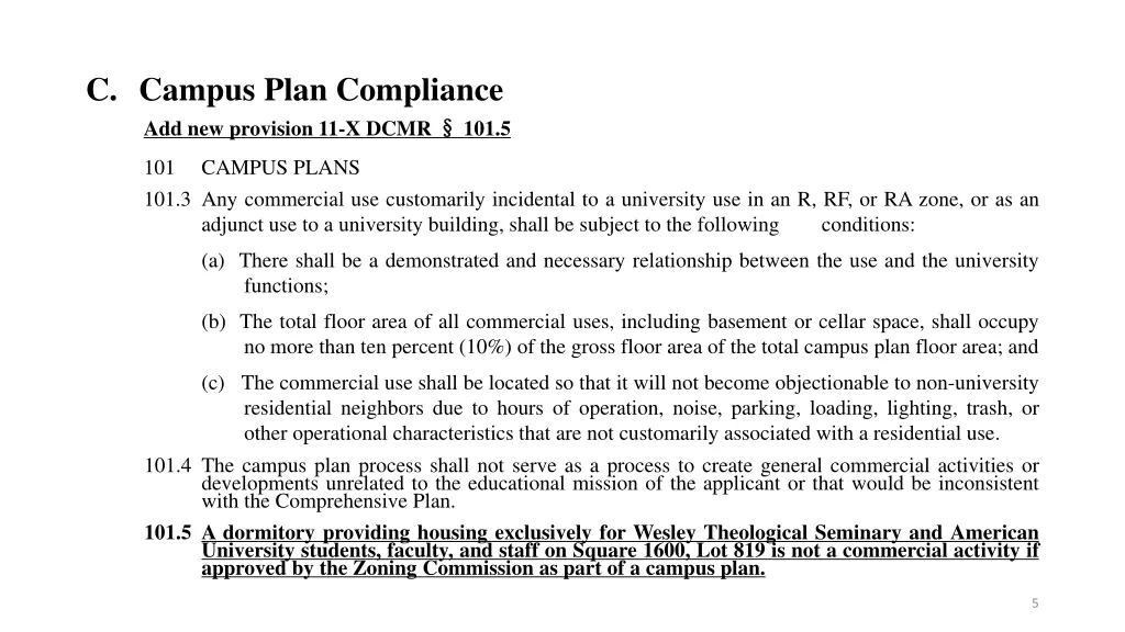 c campus plan compliance add new provision