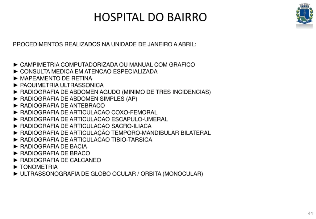 hospital do bairro
