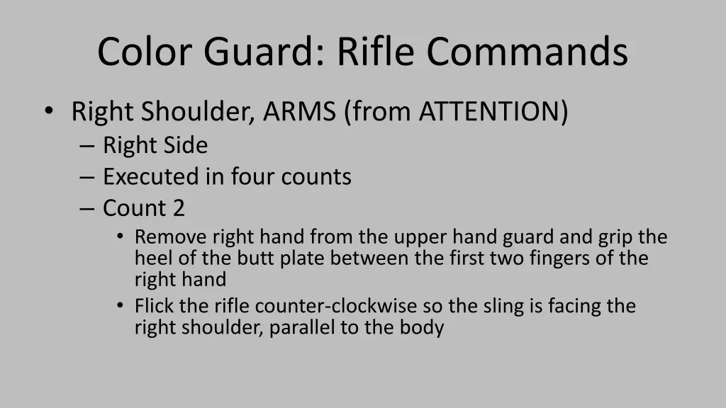 color guard rifle commands 1