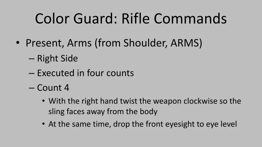 color guard rifle commands 12