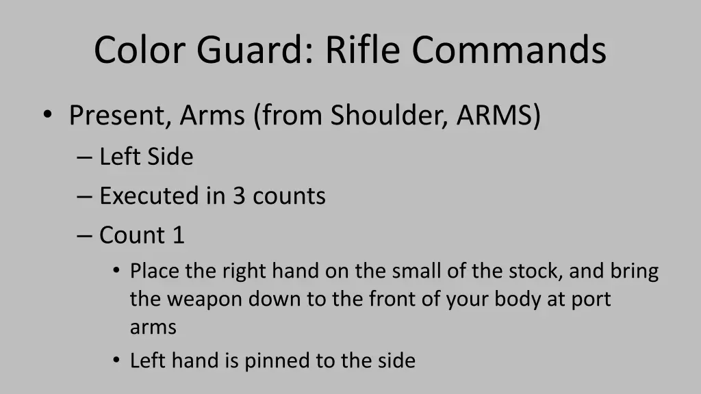 color guard rifle commands 13