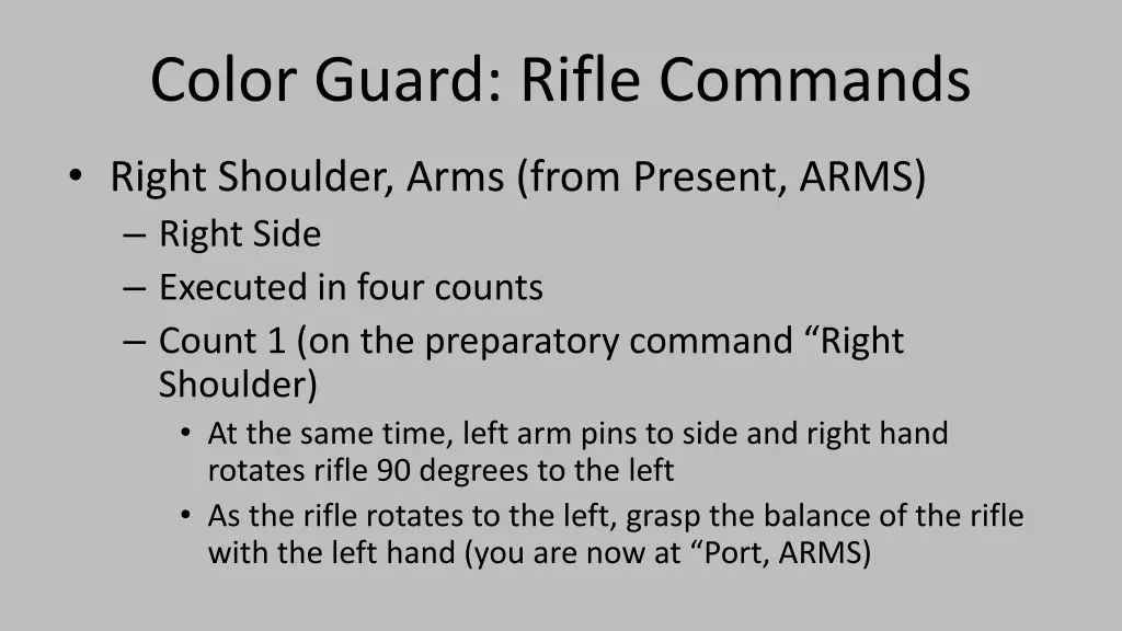 color guard rifle commands 16