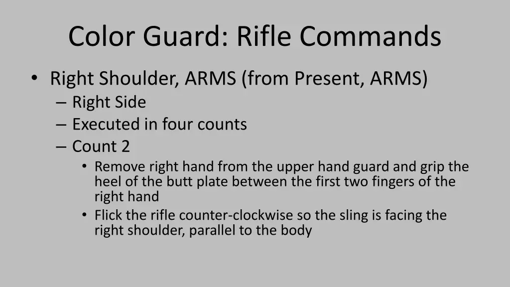 color guard rifle commands 17