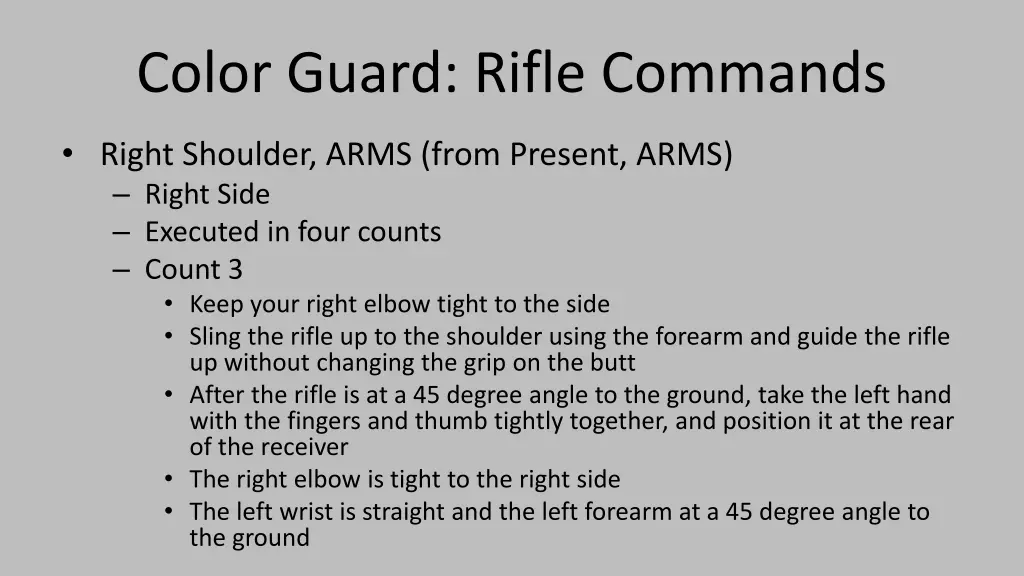 color guard rifle commands 18