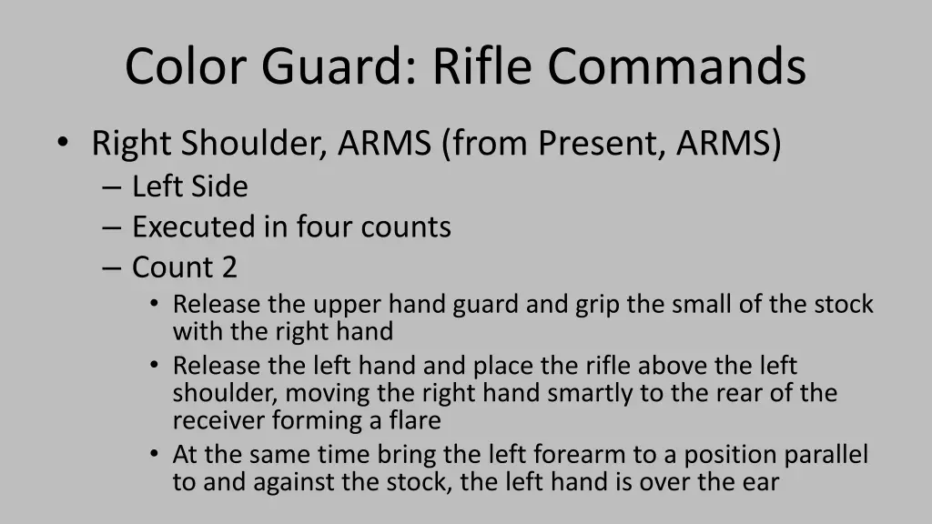 color guard rifle commands 21