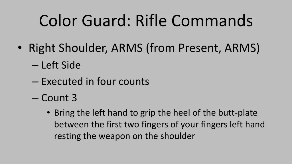 color guard rifle commands 22