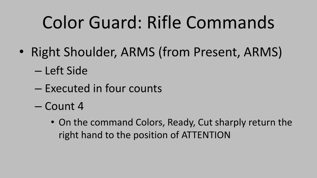 color guard rifle commands 23