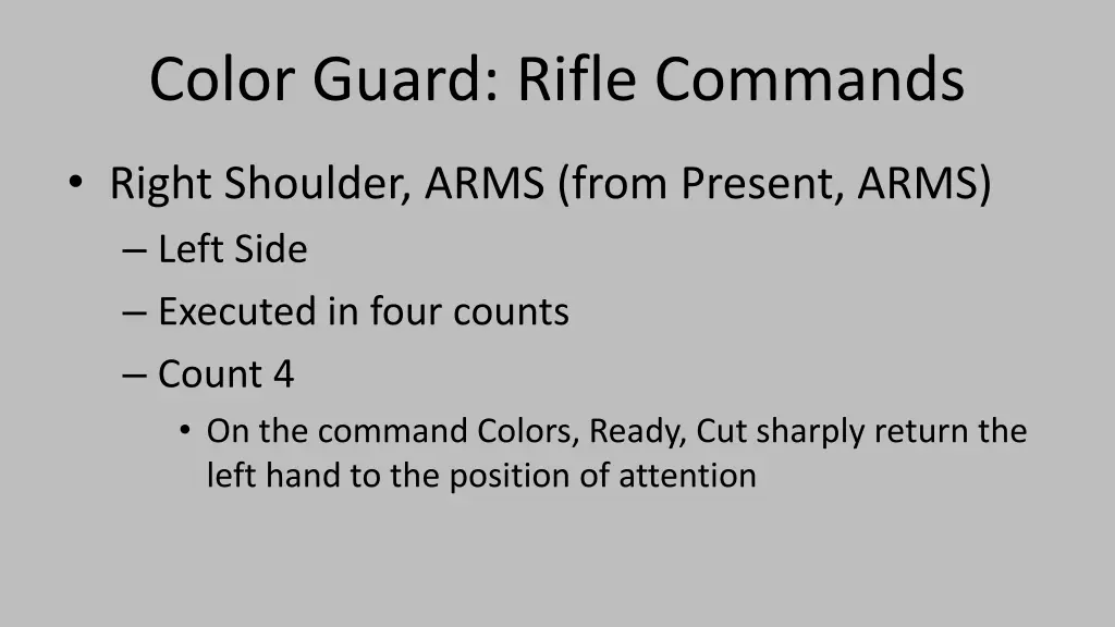 color guard rifle commands 24