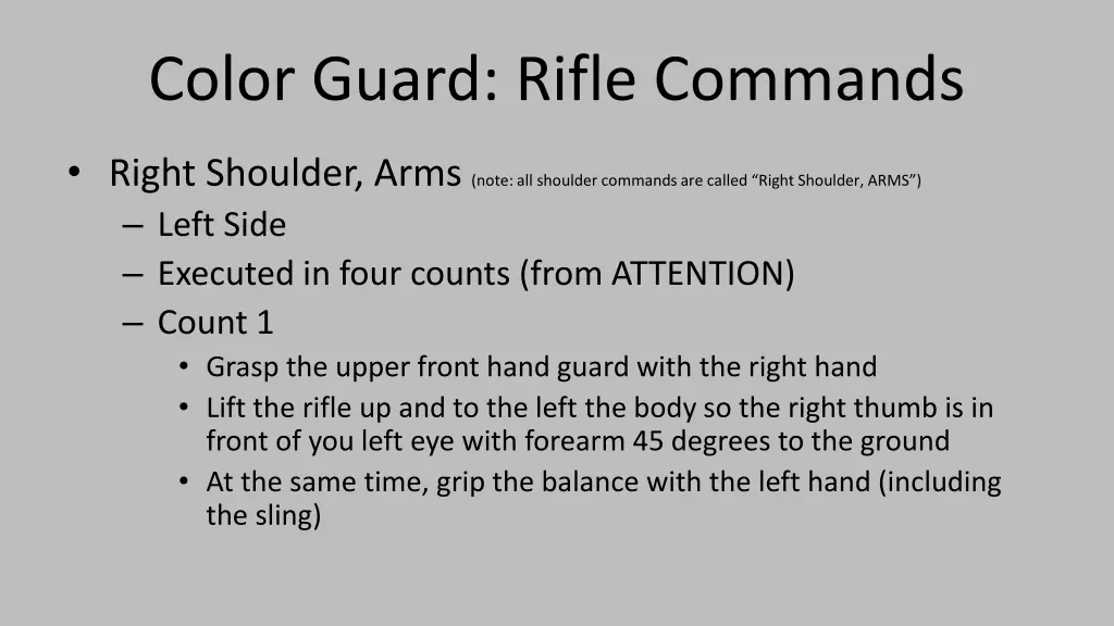 color guard rifle commands 4
