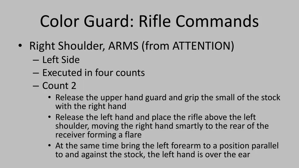 color guard rifle commands 5