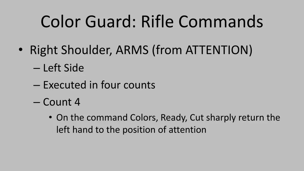 color guard rifle commands 8