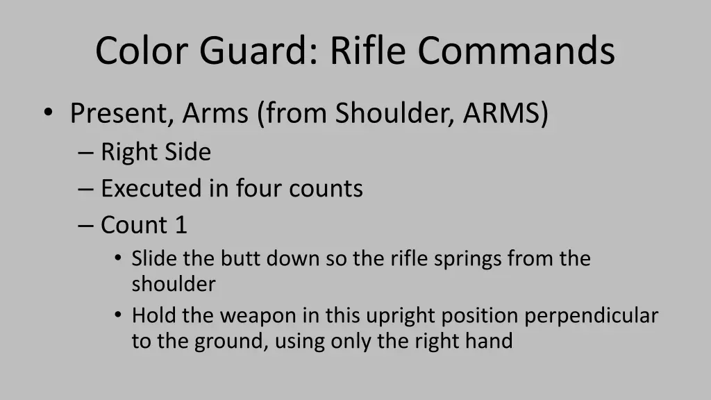 color guard rifle commands 9