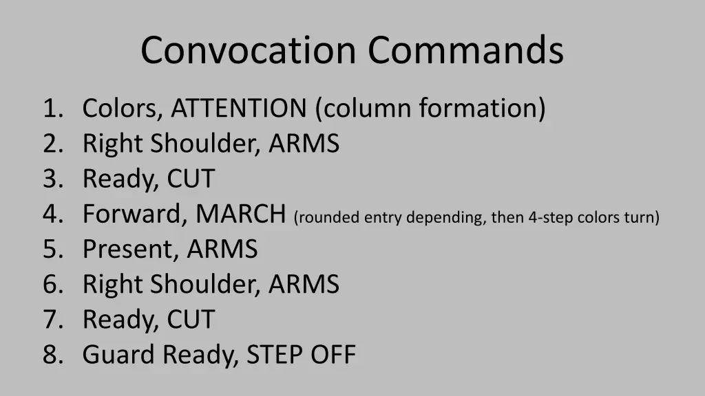 convocation commands