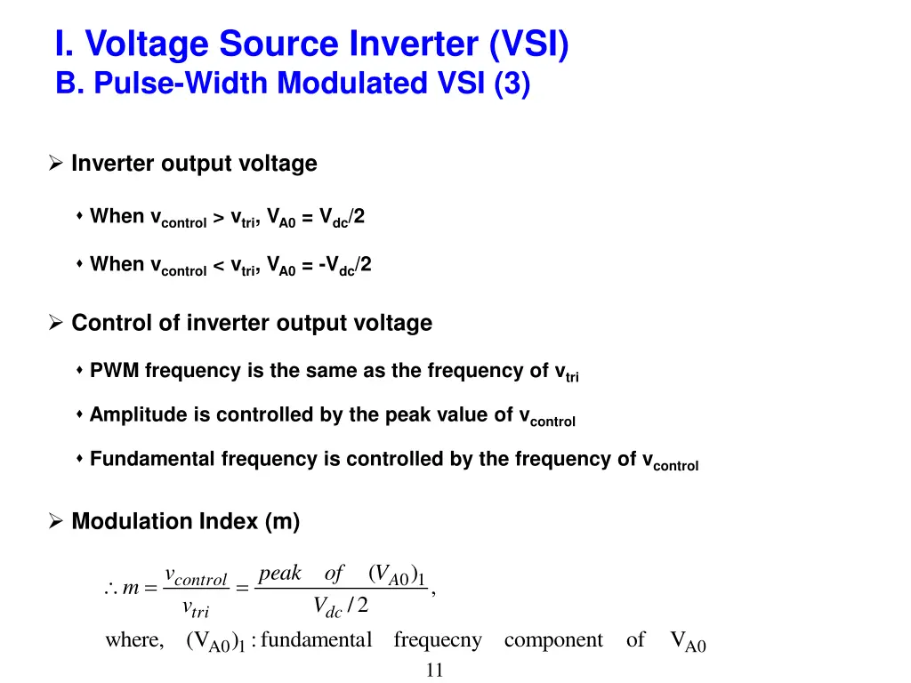 i voltage source inverter vsi b pulse width 2