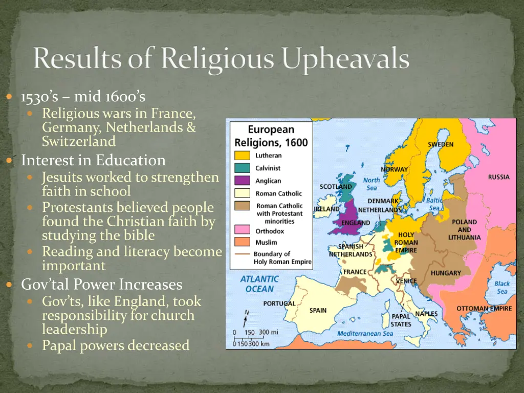 results of religious upheavals