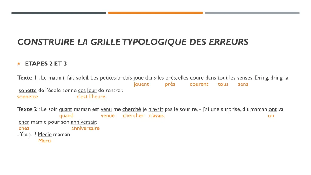 construire la grille typologique des erreurs 1