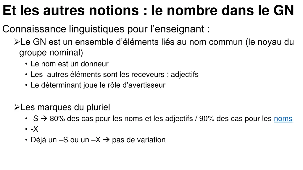 et les autres notions le nombre dans