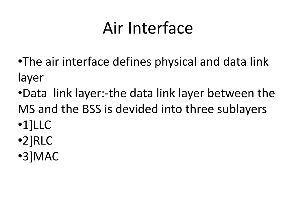 air interface
