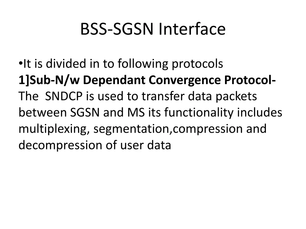 bss sgsn interface