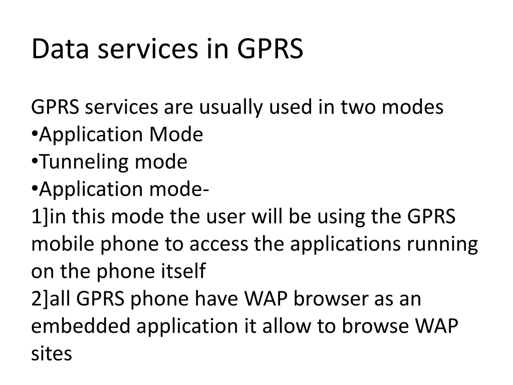 data services in gprs