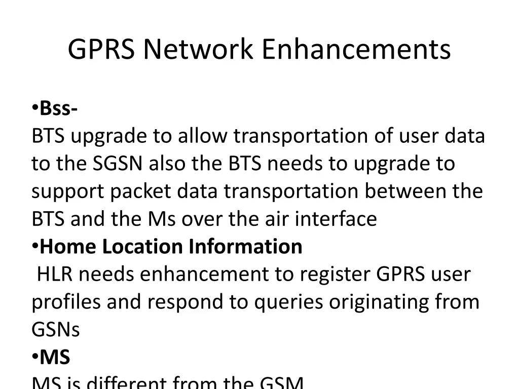 gprs network enhancements