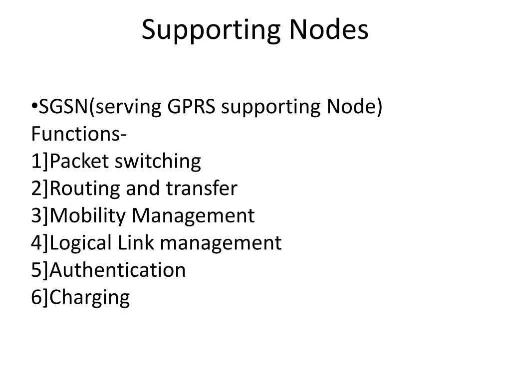 supporting nodes