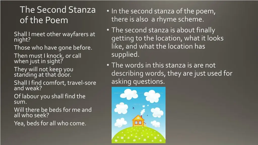 the second stanza of the poem
