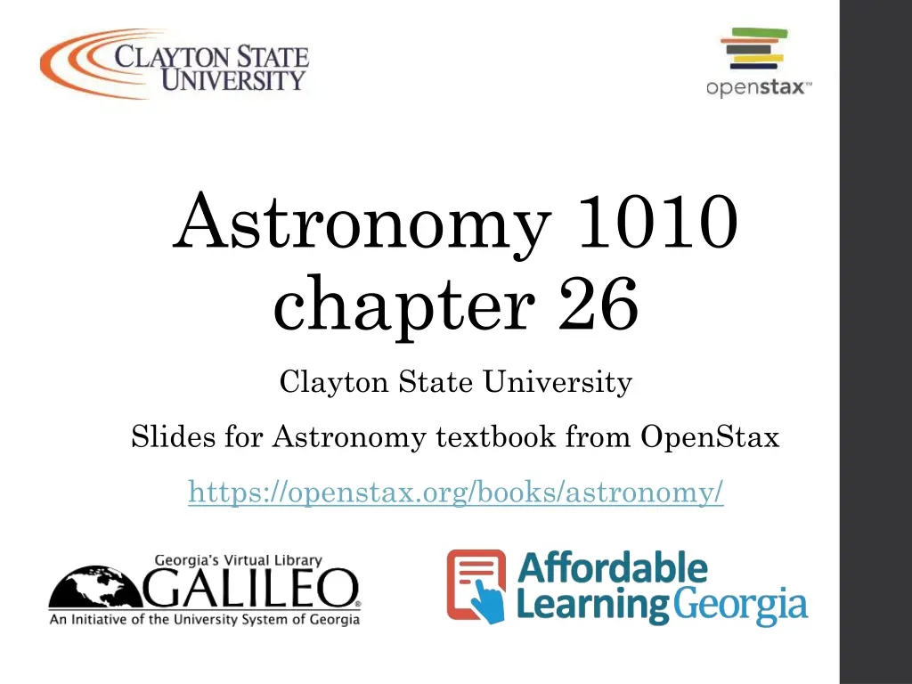 astronomy 1010 chapter 26